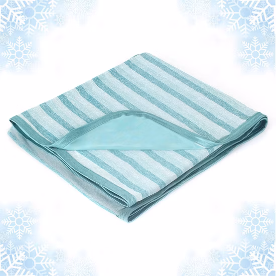 Athlete-Grade Cooling Throw Blanket Reversible Lightweight Breathable Jersey Cotton Cool Blanket Absorbs Heat for Summer Night