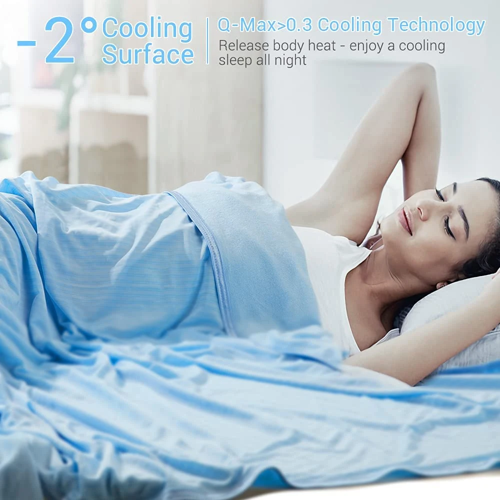 Cooling Blanket for Hot Sleepers Cold Blanket Summer Sleeping for Night Sweats Natural Bamboo Fiber Lightweight Thin Breathable