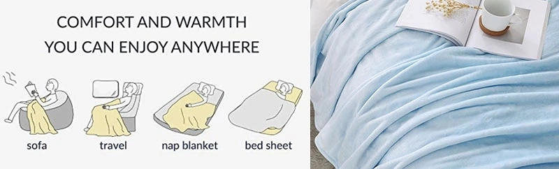High Quality Microfiber Flannel Fleece Throw Blanket Super Soft Plush Bed Blankets for Sofa