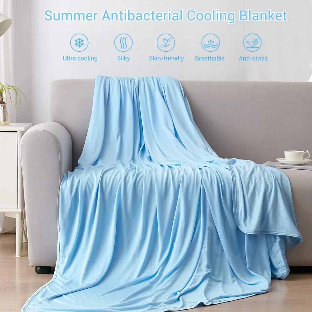 Cooling Blanket for Hot Sleepers Cold Blanket Summer Sleeping for Night Sweats Natural Bamboo Fiber Lightweight Thin Breathable