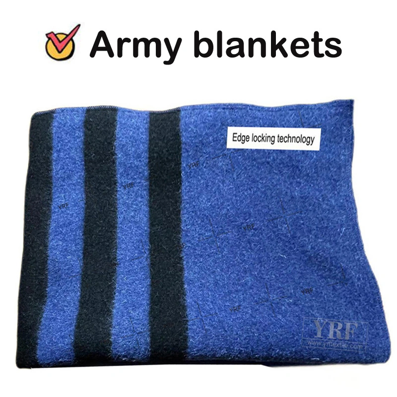 Military Style Blankets 50% Wool 50% Chemical Fibre Grey/Black/Pure Colour Army Blanket 400 Grams 200X200cm Relief Bed Blanket