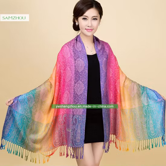 Nepal Style Cashew Gradient Jacquard Scarf Fashion Pashmina Shawl
